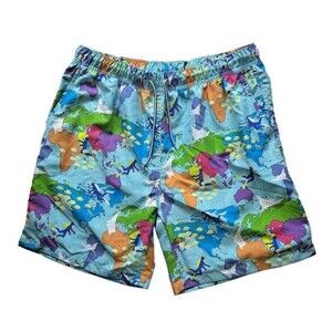Peter Millar Swimming Trunks Size XL Map Ocean Print Seaside Collection Crown